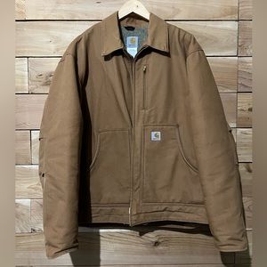 Carhart Heavy Work Jacket Size Large Brown khaki J205
